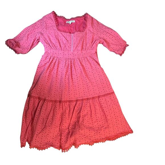 Misha Leisure Pink Eyelet Dress - Size 10 - Picture 16 of 16